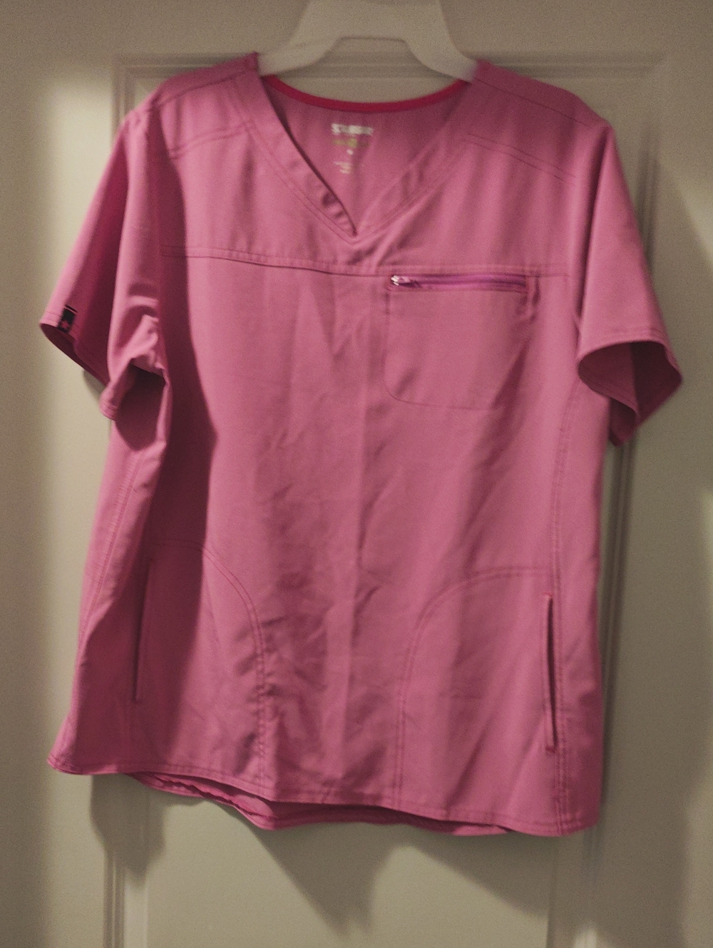 Scrubstar Hot Pink V-Neck Short Sleeve Medical Top